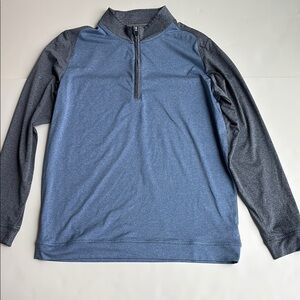 Johnnie O Prep-Formance Blue and Gray Quarter-Zip Pullover top sz 16 kids Boys